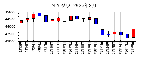 ＮＹダウの2025年2月のチャート