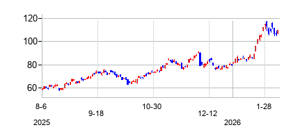 Direxion デイリー MSCI ブラジル株 ブル2倍 ETFの株価チャート