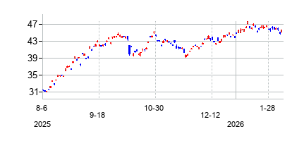 ヴァンエック チャイネクスト ETFの株価チャート