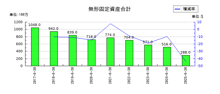ショーボンドホールディングスの無形固定資産合計の推移