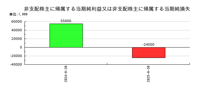 ショーボンドホールディングスの非支配株主に帰属する当期純利益又は非支配株主に帰属する当期純損失の推移