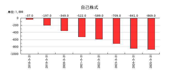 技研ホールディングス の自己株式の推移