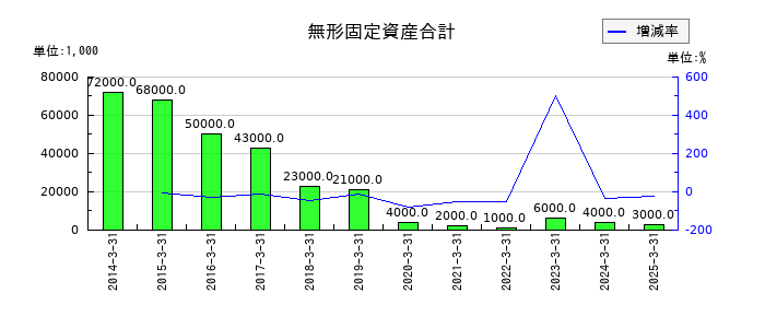 住石ホールディングスの無形固定資産合計の推移
