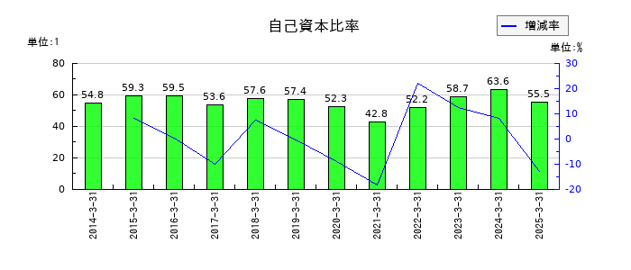 三井松島ホールディングスの自己資本比率の推移