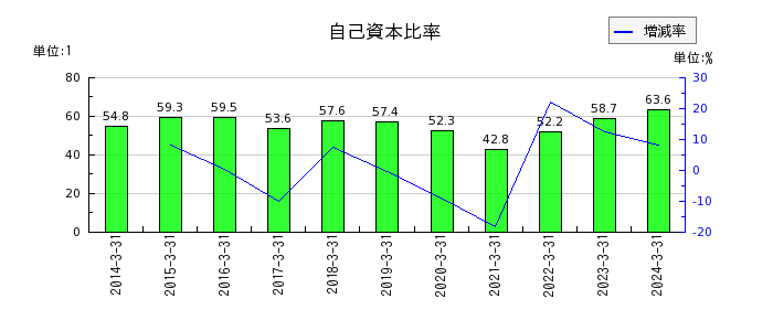三井松島ホールディングスの自己資本比率の推移