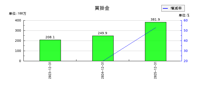 情報戦略テクノロジーの買掛金の推移