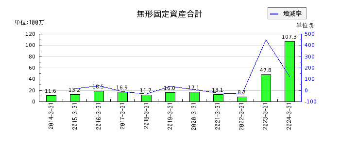 明豊ファシリティワークスの無形固定資産合計の推移