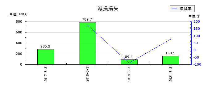 ミサワホーム中国の減損損失の推移
