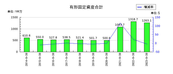 ＥＴＳホールディングスの有形固定資産合計の推移