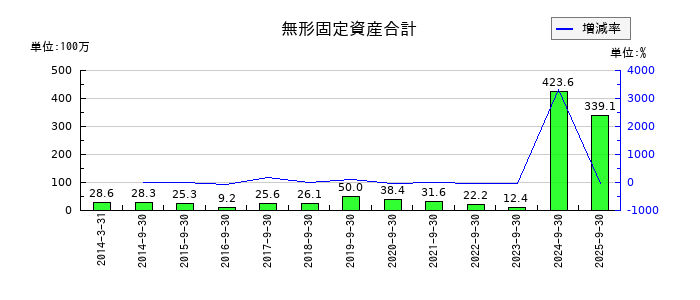 マサルの無形固定資産合計の推移