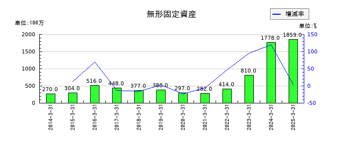 鉄建建設の無形固定資産の推移