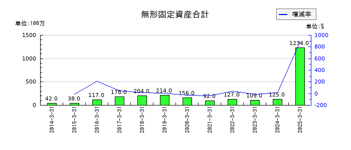 イチケンの無形固定資産合計の推移