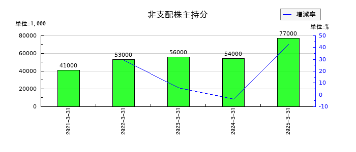 四電工の非支配株主持分の推移