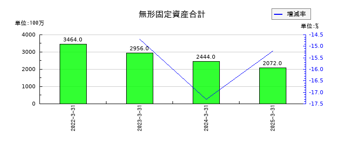 東京エネシスの無形固定資産合計の推移