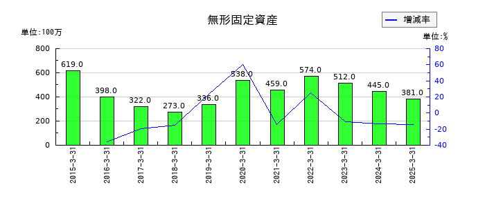 中部飼料の無形固定資産の推移