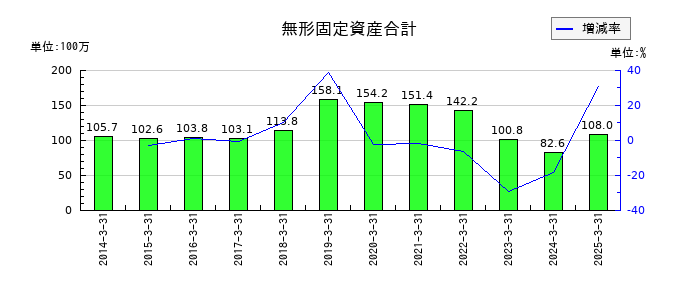 寿スピリッツの無形固定資産合計の推移