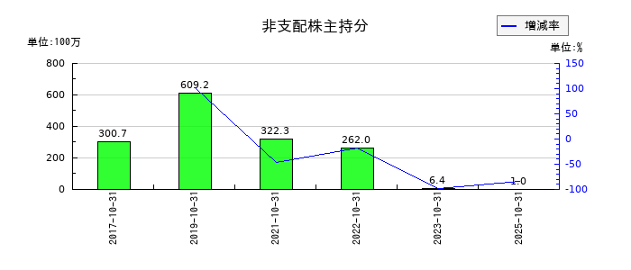 CAICA DIGITALの非支配株主持分の推移