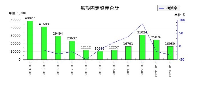 CDGの無形固定資産合計の推移