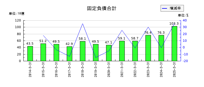 宝ホールディングスの固定負債合計の推移