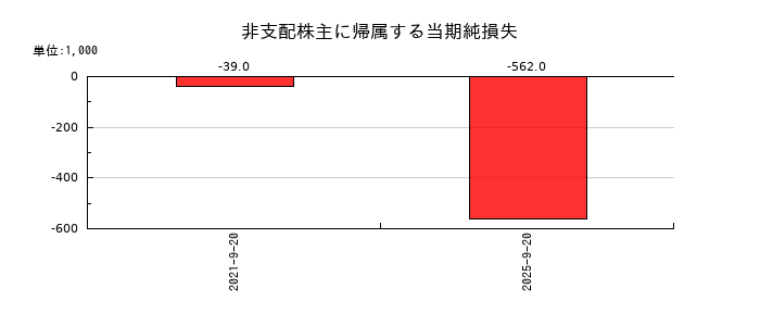 マルサンアイの非支配株主に帰属する当期純損失の推移