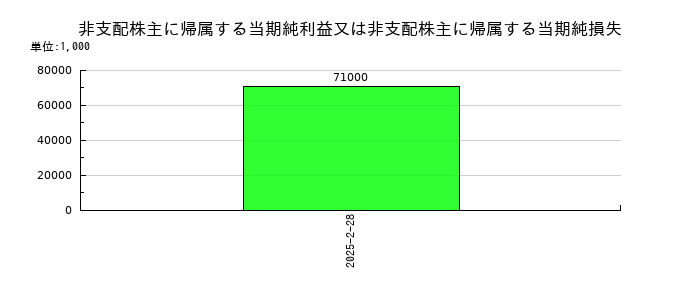 パルグループホールディングスの非支配株主に帰属する当期純利益又は非支配株主に帰属する当期純損失の推移