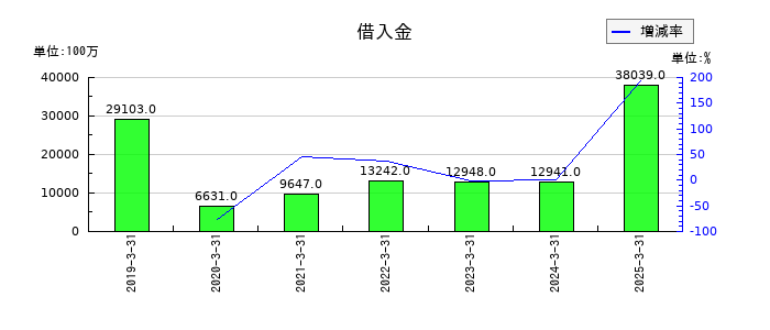 日清食品ホールディングスの借入金の推移