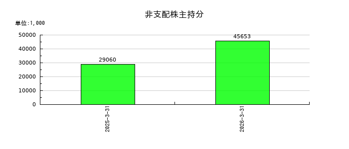 令和アカウンティング・ホールディングスの非支配株主持分の推移