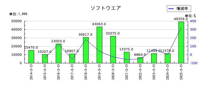 ポラリス・ホールディングスのソフトウエアの推移