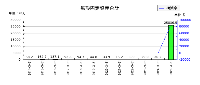 ポラリス・ホールディングスの無形固定資産合計の推移