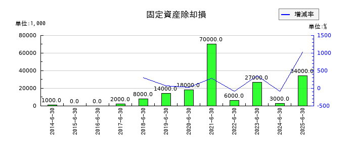 あい ホールディングスの固定資産除却損の推移