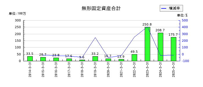 グリムスの無形固定資産合計の推移