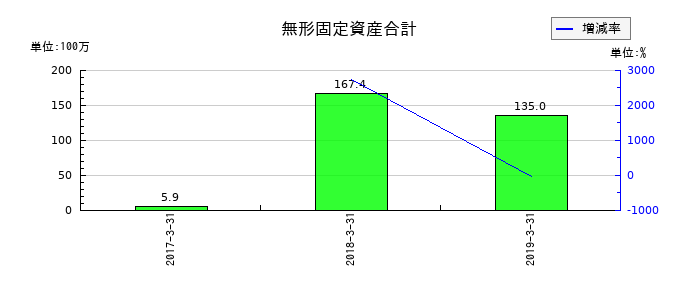 カネヨウの無形固定資産合計の推移