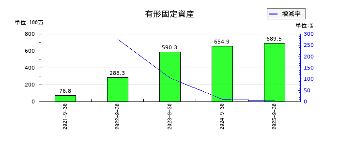 レカムの有形固定資産の推移