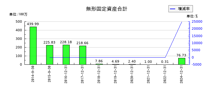 メタプラネットの無形固定資産合計の推移