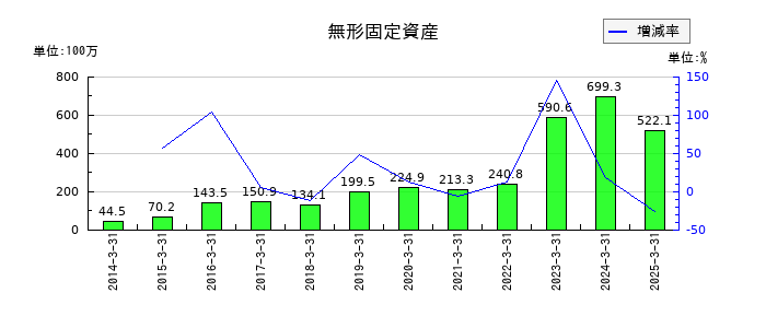 明治電機工業の無形固定資産の推移