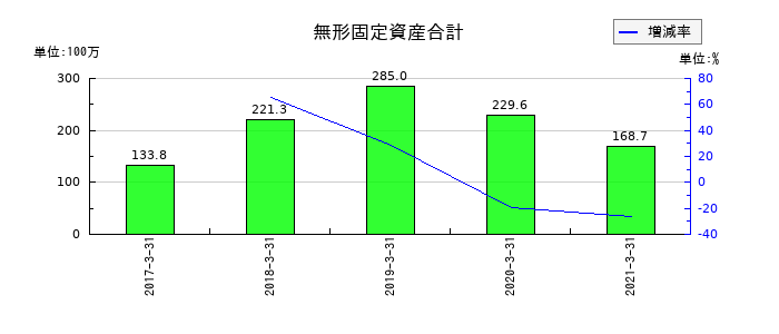 サカイオーベックスの無形固定資産合計の推移