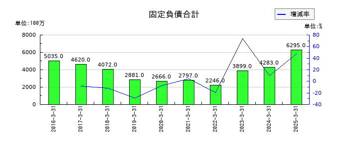 大木ヘルスケアホールディングスの固定負債合計の推移