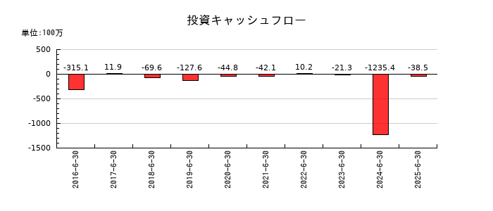 デュアルタプの投資キャッシュフロー推移