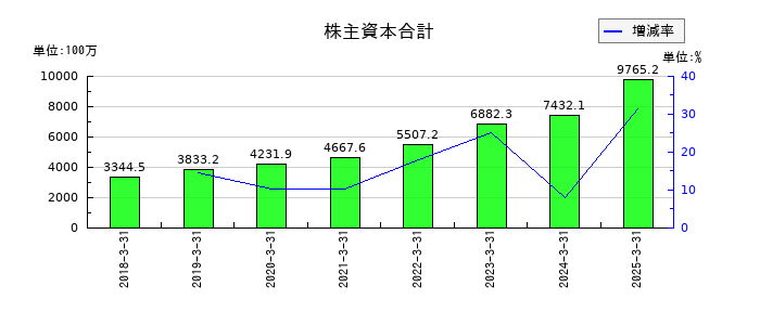フェイスネットワークの株主資本合計の推移