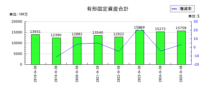 マリオンの有形固定資産合計の推移