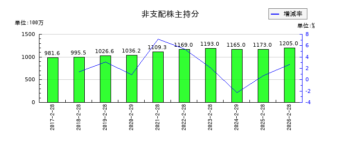 アレンザホールディングスの非支配株主持分の推移
