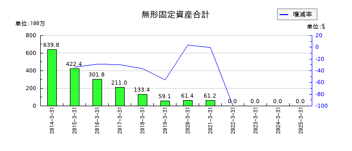 ソケッツの無形固定資産合計の推移