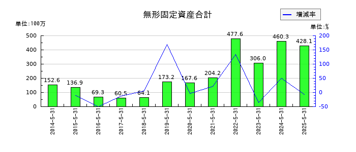 メディカルネットの無形固定資産合計の推移