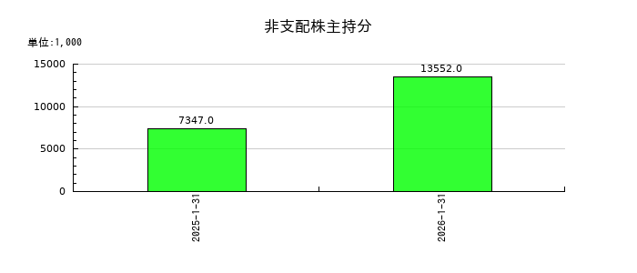 エニグモの非支配株主持分の推移