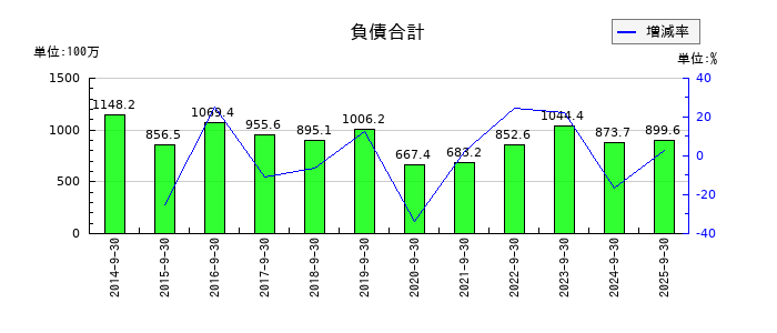 ジョルダンの負債合計の推移