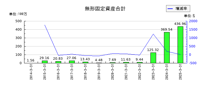 フライトソリューションズの無形固定資産合計の推移