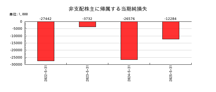 IGポートの非支配株主に帰属する当期純損失の推移