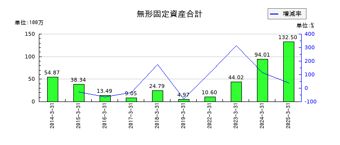 イメージ情報開発の無形固定資産合計の推移
