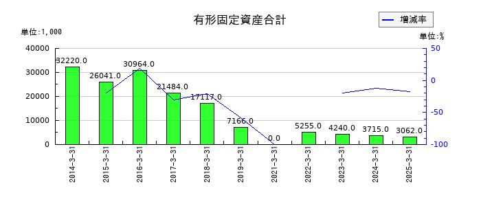 イメージ情報開発の有形固定資産合計の推移