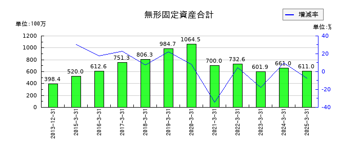 ネクストジェンの無形固定資産合計の推移